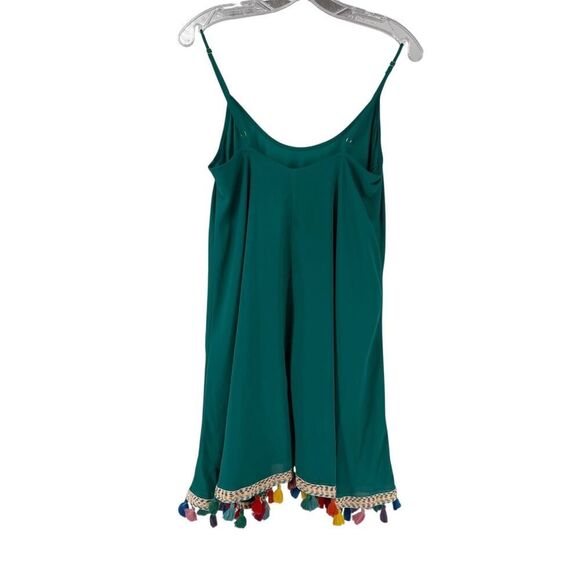 Judith March Dress Size S Green Tassel Trim Mini Length Spaghetti Strap Preppy - Picture 9 of 9